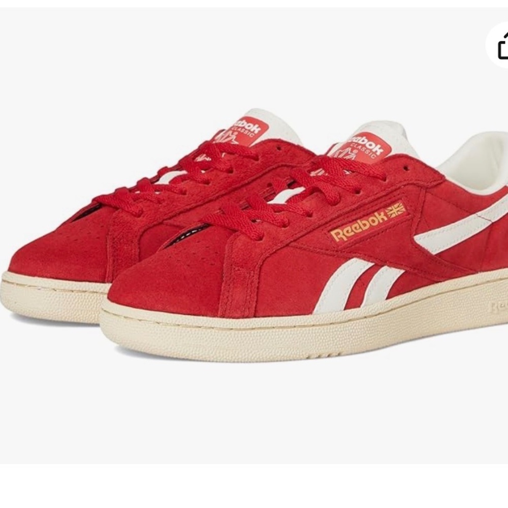 Reebok Club C Grounds UK red and white sneakers US women’s 10.5